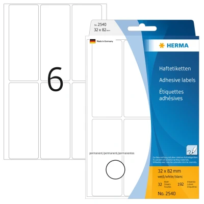 Afbeelding van Etiket HERMA 2540 32x83Mm wit 192stuks