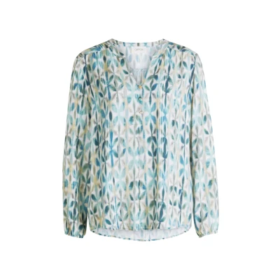 Afbeelding van Cartoon Blouse, Dames, Maat: 34, Blau/beige