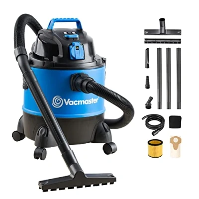 Afbeelding van Vacmaster Natte droogzuiger, 20 l, tankformaat, 200 Air Watt zuigvermogen, multifunctionele stofzuiger voor huis, garage, auto, werkplaatsstofzuiger met geïntegreerd stopcontact en blaasfunctie