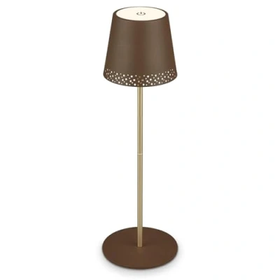 Afbeelding van Briloner Leuchten KIKI oplaadbare LED tafellamp 2,6W 3 niveau dimmer Touch USB 2600mAh batterij bruin goud