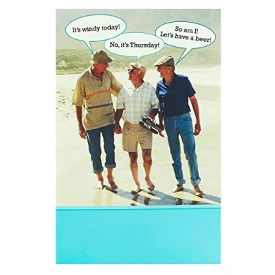 Afbeelding van UK Greetings Grappige verjaardagskaart voor hem/man/vriend met envelop humoristisch ontwerp leeftijd grap, blauw