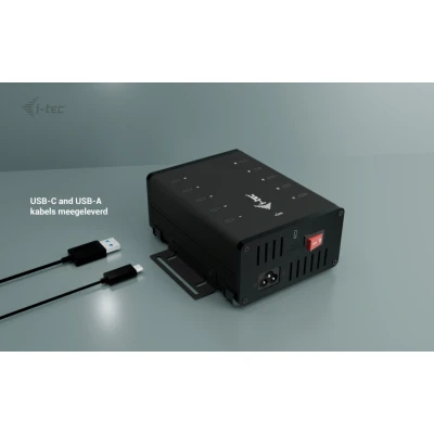 Afbeelding van i tec USB C/USB A metalen laad en data hub, 15 W per poort, 10 x C