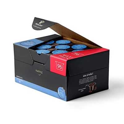 Afbeelding van Tchibo Cafissimo Voorraaddoos, koffiefilterkoffie, milde koffiecapsules, 96 stuks (koffie, mild met zachte roosteromen), duurzaam &amp; fair traktatie