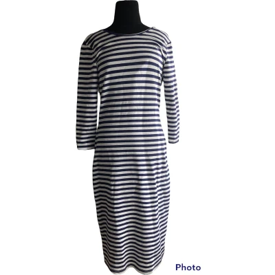 Afbeelding van Jurk, donkerblauw gestreept, one size