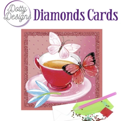 Afbeelding van Dotty Designs Diamond Cards Tea with butterflies