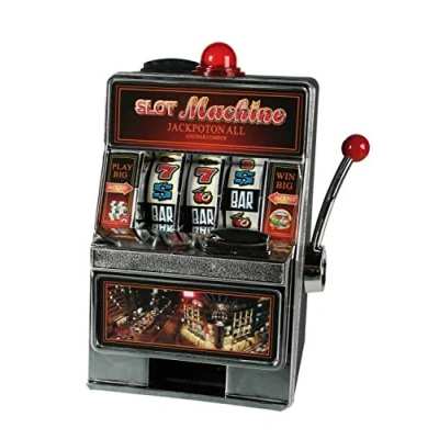 Afbeelding van Out of the Blue 69/1228 spaarpot speelautomaat, ca. 19 x 13,5 cm met bel en led, 2 mignon batterijen (AA) nodig