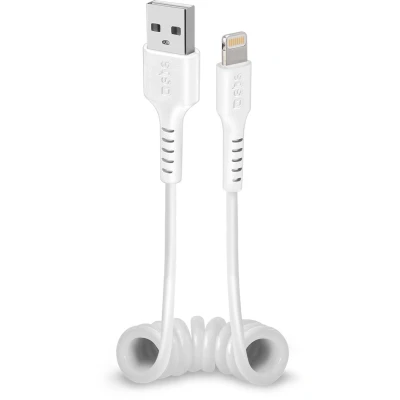 Afbeelding van SBS Spiral USB A naar Apple Lightning Kabel MFI 0.5 Meter Wit