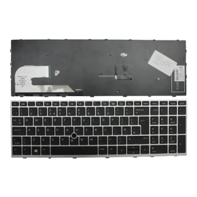 Afbeelding van Keyboards4Laptops HP L12000 031 met pointer zilveren frame zwart uk lay out vervangen laptop toetsenbord