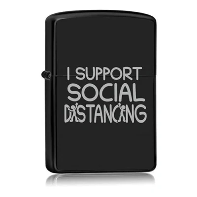 Afbeelding van Aansteker Zwart i Support Social Distancing