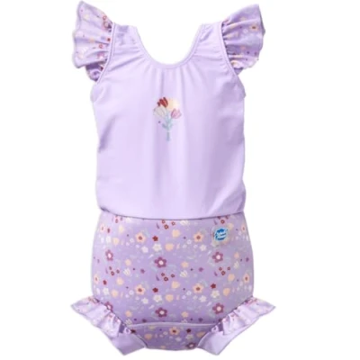Afbeelding van Splash About Happy Nappy Zwempak met ruches, Lilac Spring, 2 3 jaar