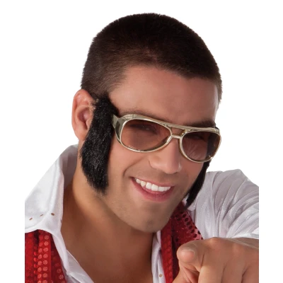 Afbeelding van Elvis Bril King Of Rock &#039;n Roll Goud Met Bakkebaarden One Size