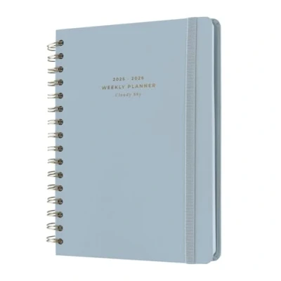 Afbeelding van Kokonote A5 Academic Diary 2025 2026 Week To View Cloudy Sky Planner With Stickers, Student Essentials For University, Back School Supplies