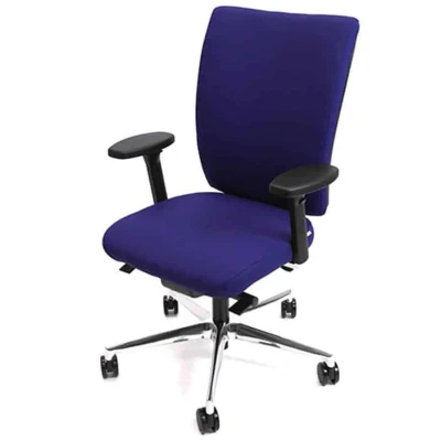 Afbeelding van Bureaustoel Ergon NPR 1813/EN 1335 metalen voetkruis, multifunctionele wielen in Blauw