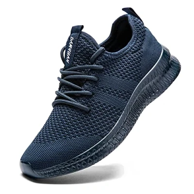 Afbeelding van Fujeak Wandelschoenen voor heren, gymschoenen, fitnessschoenen, sportschoenen, sneakers, hardloopschoenen, tennisschoenen, vrijetijdsschoenen, modieus, lichtgewicht, ademend, instapschoenen, blauw, 45 EU