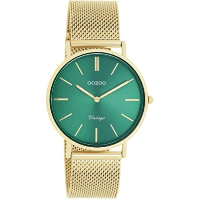 Afbeelding van OOZOO Vintage series goudkleurige horloge met metalen mesh armband C20295