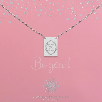 Afbeelding van Heart to Get Zilveren Kettingen Initaal X Letter ketting Initialen Plaatje met initiaal en krans