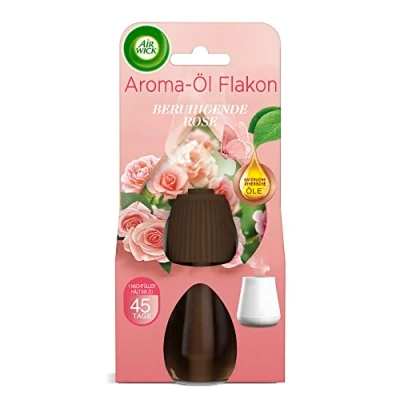 Afbeelding van Air Wick aroma olie flacon kalmerende roos 3 pack (3 x 20 ml), navulpen voor oliediffuser