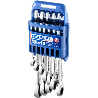 Afbeelding van EXPERT E111137 steekringratelsleutelset 8 19 mm 12 delig
