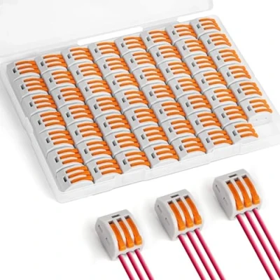 Afbeelding van Kabelverbinder, 60 stuks elektrische klemmen, met bedieningshendel, kabelklemmen, 4 mm², draadklem, steekklemmen, verbindingsklemmen, stroomklemmen, aansluitklemmen, klemmen