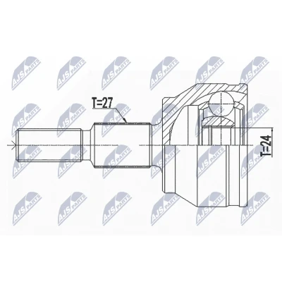 Afbeelding van Homokineet reparatie set, aandrijfas NTY NPZ FR 057