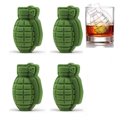 Afbeelding van JZK 4 x siliconen 3D granaat ijsblokjesvorm voor whiskey Scotch cocktails koffie vruchtensap en dranken