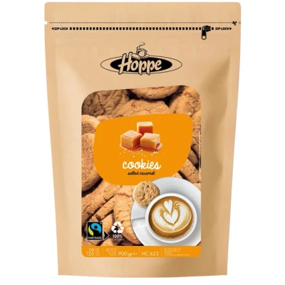 Afbeelding van Koekjes Hoppe Cookies fairtrade caramel zeezout à circa 125st