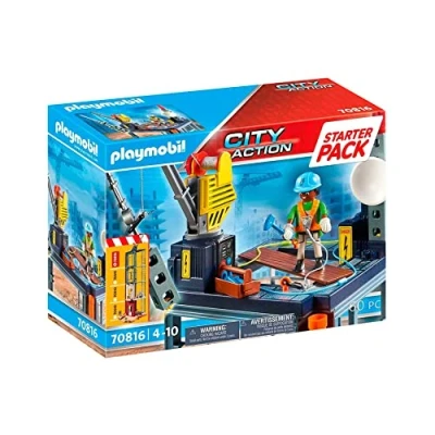 Afbeelding van PLAYMOBIL Starterpack City Action Bouwplaats met lier 70816