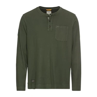 Afbeelding van camel active Henley Longsleeve, Heren, Maat: Large, Leaf green