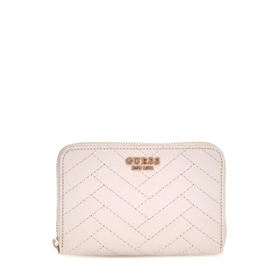 Afbeelding van GUESS Portemonnee Anning SLG Medium Zip Around Wallet Stone Lichtgrijs
