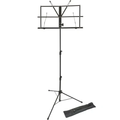 Afbeelding van Lawrence LMS02 BK metalen opvouwbare en verstelbare bladmuziekstandaard met draagtas zwart