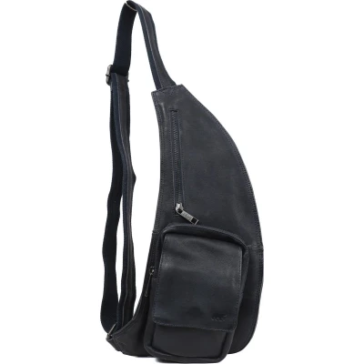 Afbeelding van Bear Design Han Leren Crossbodytas Donkerblauw