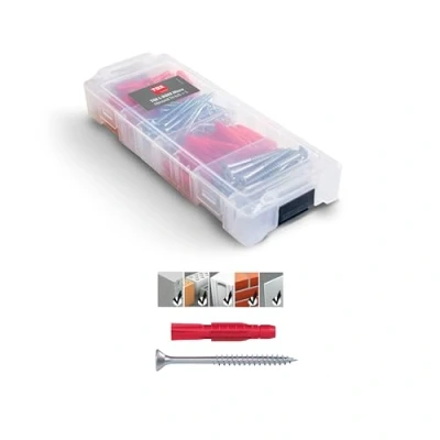 Afbeelding van TOX L Boxx Micro Allround 6/8 + S in stapel en klikbare sorteerdoos, met multifunctionele pluggen TRI 6/36 8/51 bijpassende schroeven, pluggenset voor bijna alle bouwmaterialen, 140 delig,