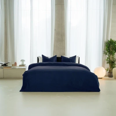Afbeelding van Kayori Saya Dekbedovertrek Katoensatijn 140/200 220 Navy + 1 sloop