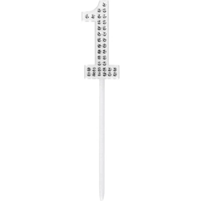 Afbeelding van Boland Diamanten taarttopper &#039;1&#039; 1 Zilver Verjaardag, Tienerfeestje, Jubileum, Oud en Nieuw Glitter &amp; Glamour Verjaardag Jubileum