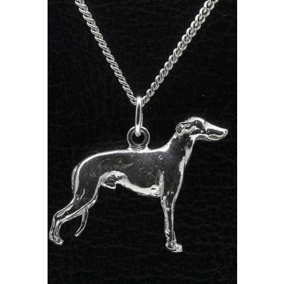 Afbeelding van Zilveren Whippet ketting hanger groot