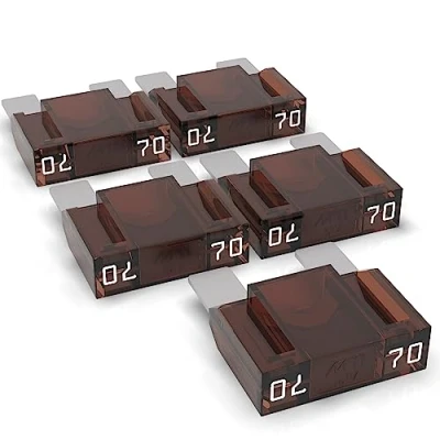 Afbeelding van Auprotec Maxi Platte stekkerzekering van 20 80 A, steekzekering, smeltzekering, selectie: 70 bruin, 5 stuks