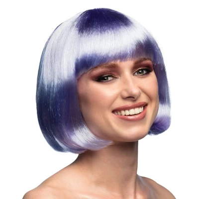 Afbeelding van Boland Pruik Cabaret lila Paars Steil Kort Vrouwen Can Glitter and Glamour