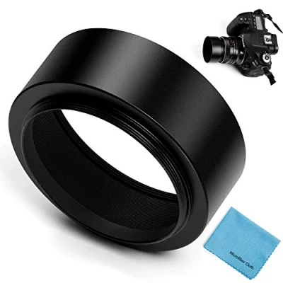 Afbeelding van Fotover 58mm Metalen, standaard, inschroefbare standaard lenskap met lensdop centrale knijpknop voor Canon, Nikon, Sony, Pentax, Olympus, Fuji, Sumsung, Leica camera +poetsdoekje