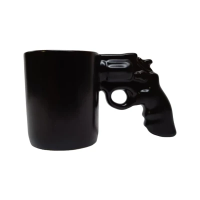 Afbeelding van Invotis Mok Espresso Pistoolmok Make My Day Zwart 8x9cm Nice thingZ