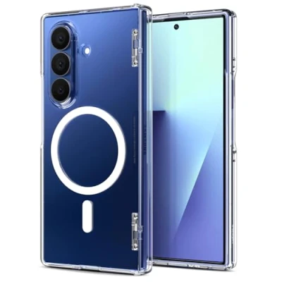 Afbeelding van Spigen Ultra Hybrid Pro MagFit Case voor Samsung Galaxy Z Fold 7 hoesje, MagSafe compatibel met [SecuLink] metalen scharnierverbinding stevige grip Clear White