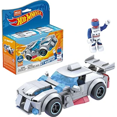 Afbeelding van MEGA GVM32 Construx + Hot Wheels GT Hunter voertuig om in elkaar te zetten, speelgoed bouwpakket, voor kinderen vanaf 5 jaar.