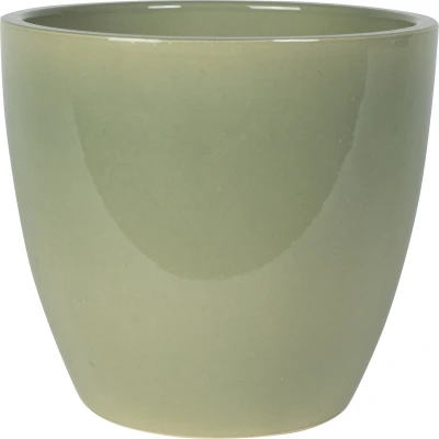 Afbeelding van Steege Plantenpot/bloempot keramiek mosgroen glanzend D20 x H19