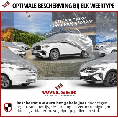 Afbeelding van Dekzeil voor auto All Weather Basic, autozeil volledige garage SUV maat L zilver