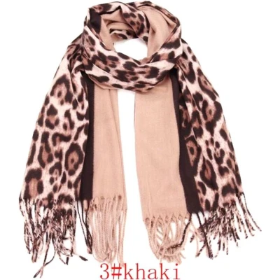 Afbeelding van Lange Warme Sjaal Panterprint Taupe/Khaki 180 x 70 cm (2243#)