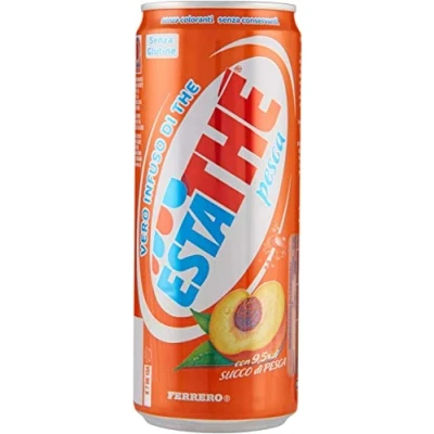 Afbeelding van 48x Ferrero ijsthee perzik The&#039; Pesca blik 330 ml Estate thee verfrissend