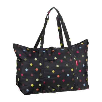 Afbeelding van Reisenthel Mini Maxi Travelbag Reistas Opvouwbaar 30L Dots Zwart