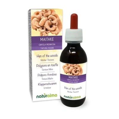 Afbeelding van Eikhaas of Maitake (Grifola frondosa Polyporus frondosus) paddenstoelen Alcoholvrije moedertinctuur Naturalma Vloeibaar extract druppels 120 ml Voedingssupplement Veganistisch