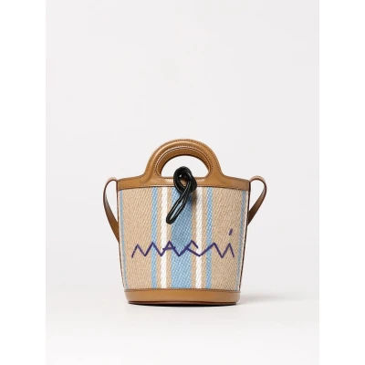 Afbeelding van Striped Canvas Bucket Bag Wo Brown Crossbody Bags