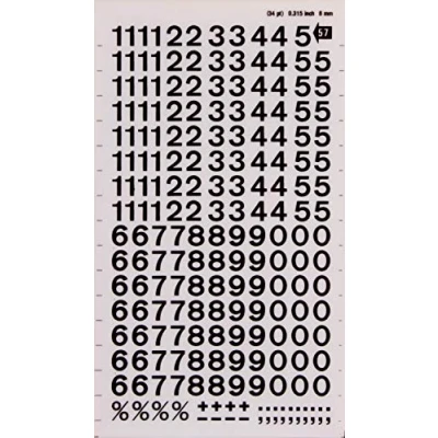 Afbeelding van APLI DDB11F Witte kapitaaloverdrachtbrieven 2,5 mm 730 tekens,Een maat,Zwart
