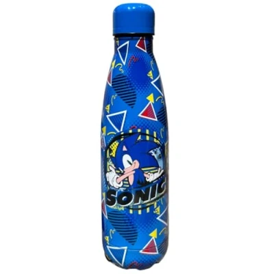 Afbeelding van CARTOON Geïsoleerde roestvrijstalen fles met afschroefbaar deksel, thermosfles van roestvrij staal, voor kinderen, jongens, 500 ml (Sonic 1, blauw)